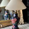 Table Lamp, Hand-Painted Ceramic, 35×13 cm, France, 1950s