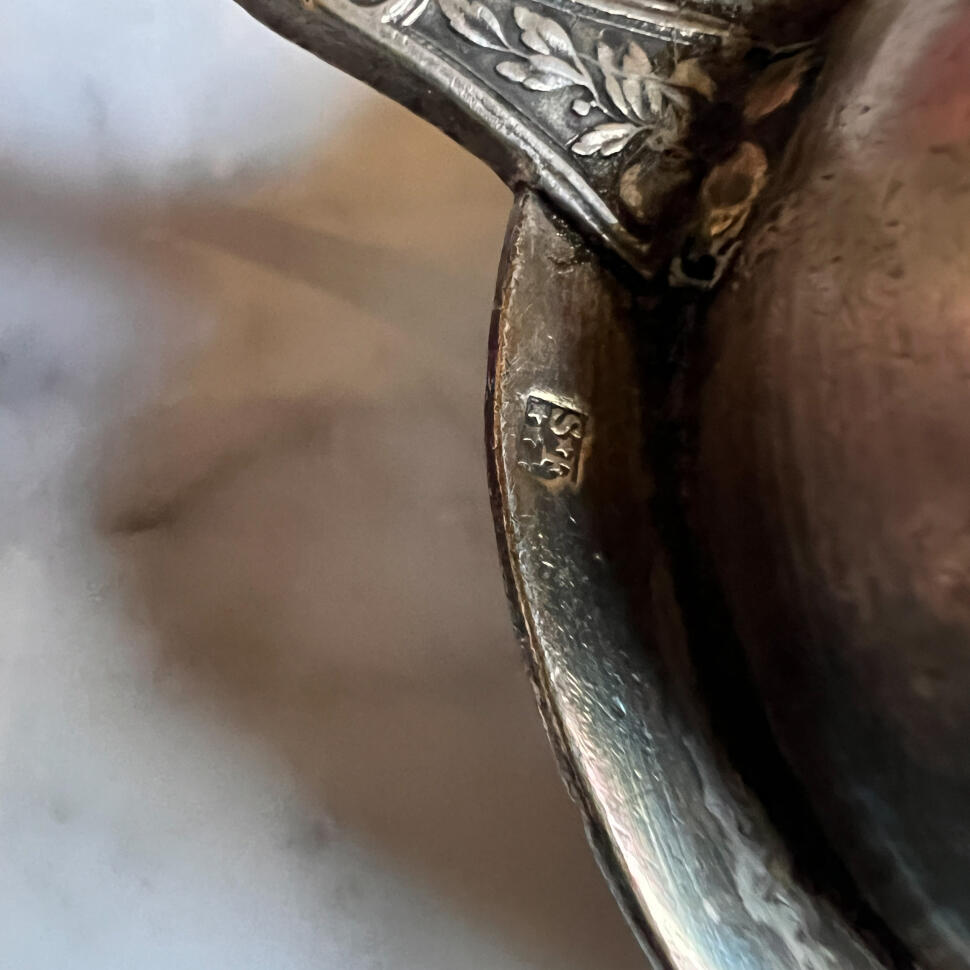 Filter spoon, silver plated, France, 19th century