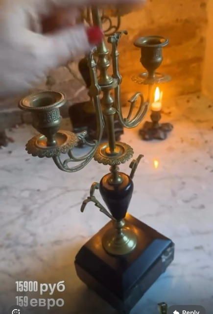 Set of candle holder for 3 candles and heater 