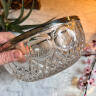 Bowl Salad bowl crystal with silver plated metal