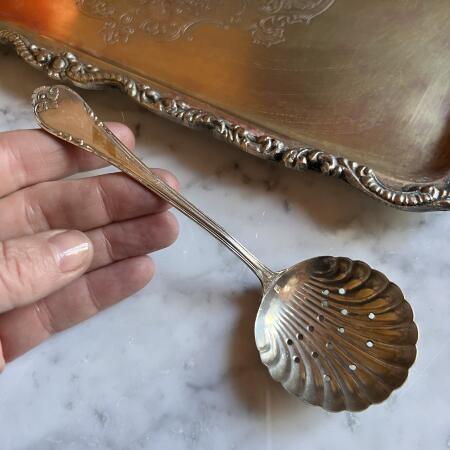 Strainer spoon colander silver Italy 