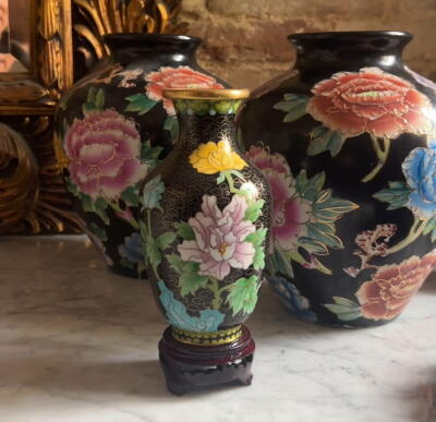 Cloisonné vase, enamel on copper, China, circa 1950s