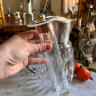 Jug with ice flask, removable strainer, thick cut crystal and cupronickel, Italy, mid-20th century, 3 liters