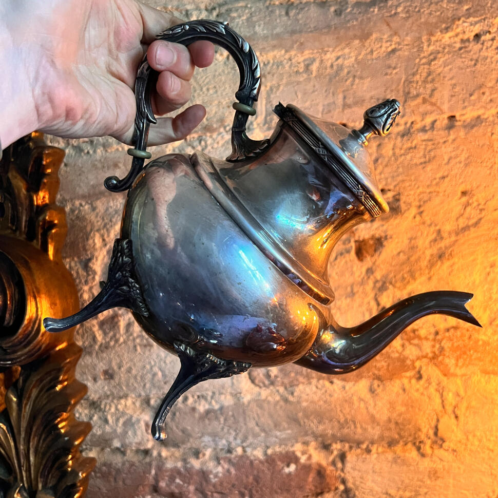 Teapot, silver plated, Roux - Marquiand, France, late 19th century.