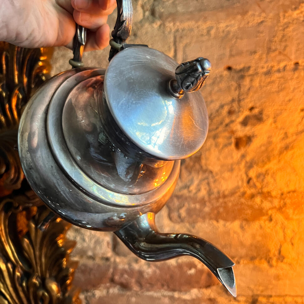 Teapot, silver plated, Roux - Marquiand, France, late 19th century.