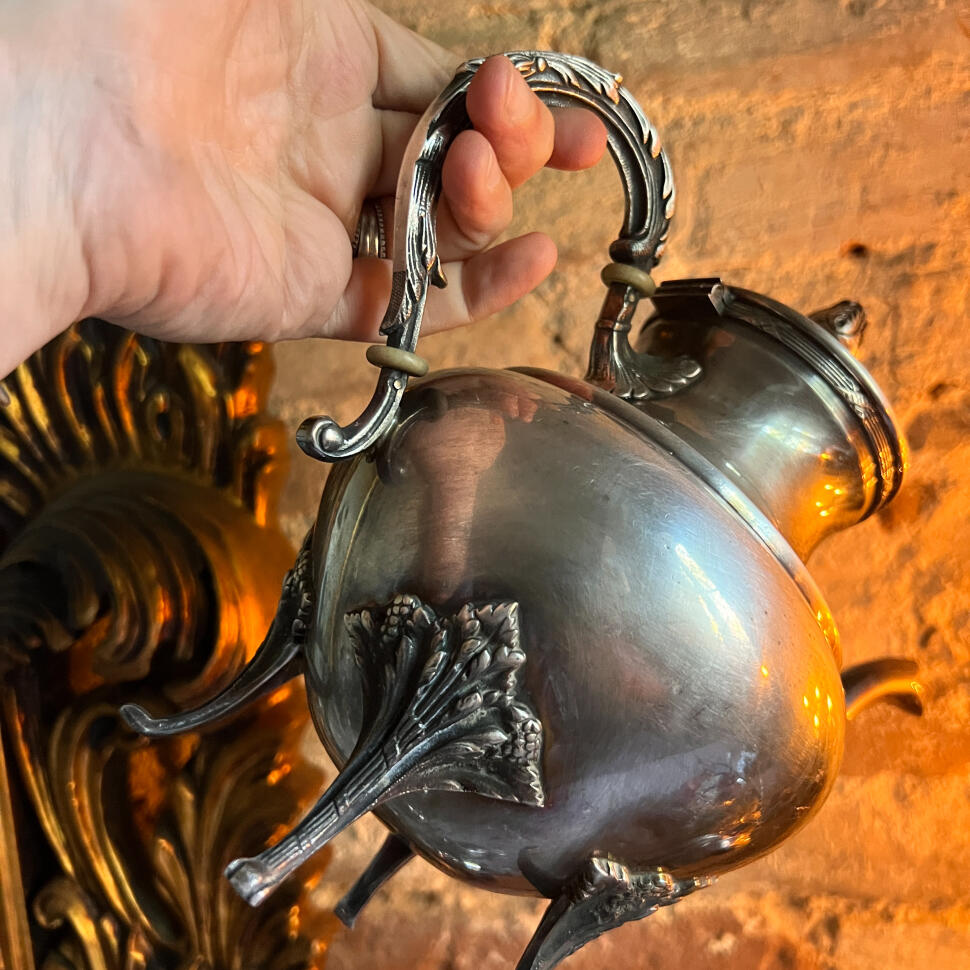 Teapot, silver plated, Roux - Marquiand, France, late 19th century.