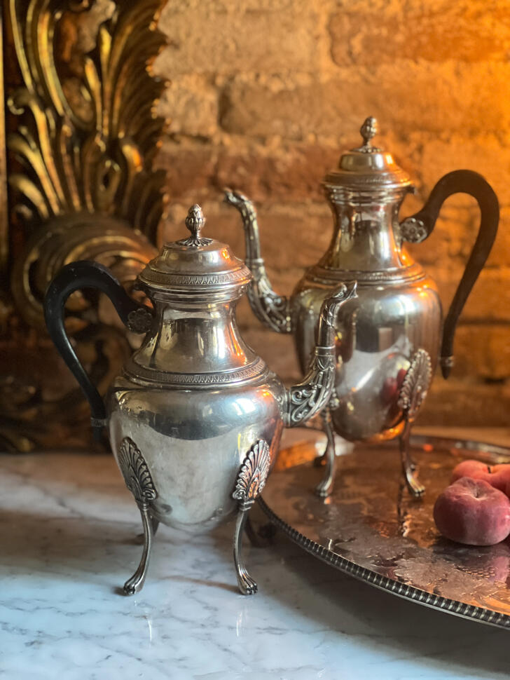 Coffee pot, silver plated, France, late 19th century