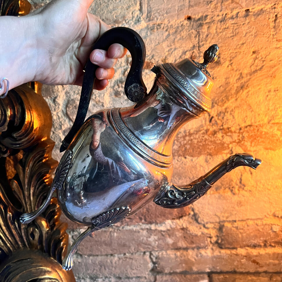 Coffee pot, silver plated, France, late 19th century