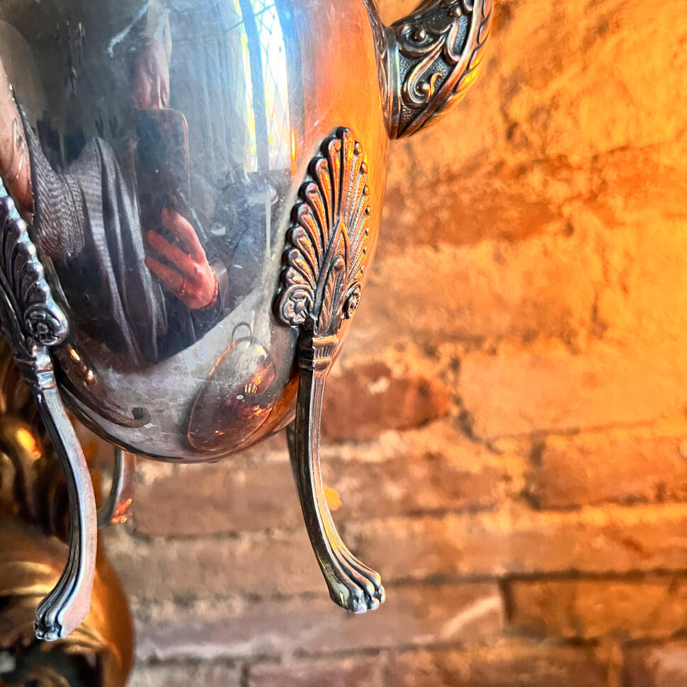 Coffee pot, silver plated, France, late 19th century