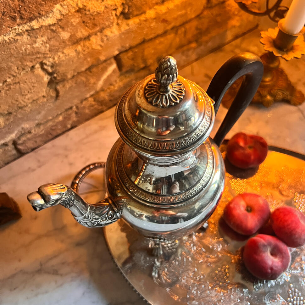 Coffee pot, silver plated, France, late 19th century