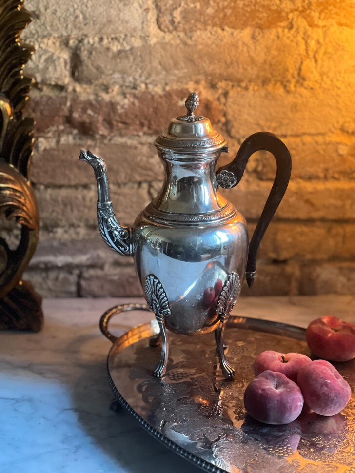 Coffee pot, silver plated, France, late 19th century