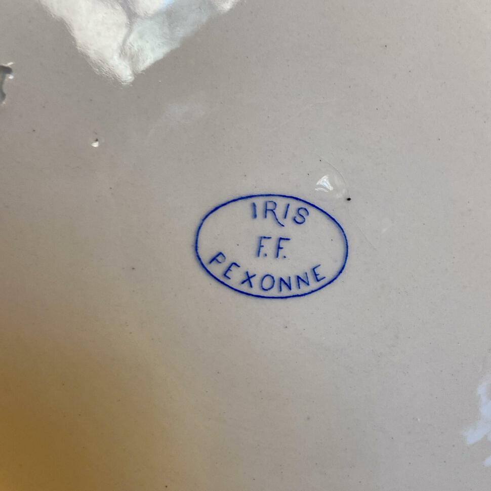 Iris pitcher and basin set, ceramic, France, ca. 1860s