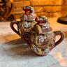 Teapot sugar bowl set, dragonware, year of the dragon, geisha, Japan