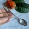 Coffee spoon with a figurine "Monkey with a banana" silver Spain.