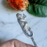 Coffee spoon with a figurine "Monkey with a banana" silver Spain.