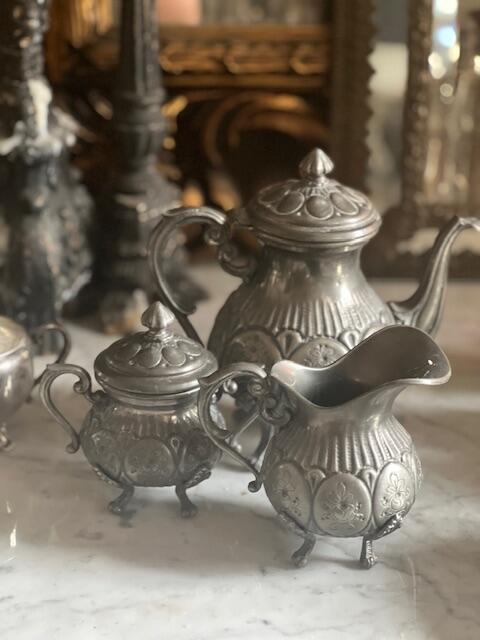 Tea set, Pewter, 21 cm, Italy, early 20th century